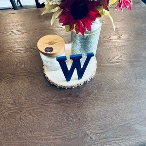 Lettered table centerpiece base (flowers and candle not included)